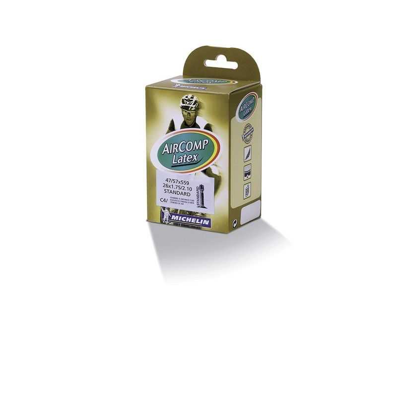 MICHELIN Cámara de látex con válvula Presta fina 40mm para bicicletas 26x1.75-2.10 - Resistencia a los pinchazos y gran confort 