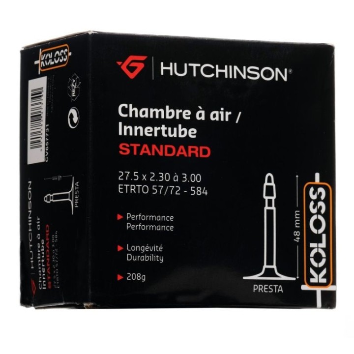 HUTCHINSON Cámara de aire con válvula presta fina 27.5x2.30-3.00 48mm 316800