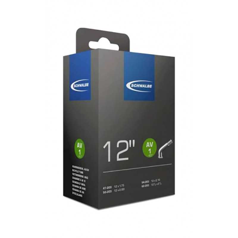 SCHWALBE Camara con valvula AV1 STANDARD 45º 12-1/2X1.75-2 1/4 (47/62-203) 708322