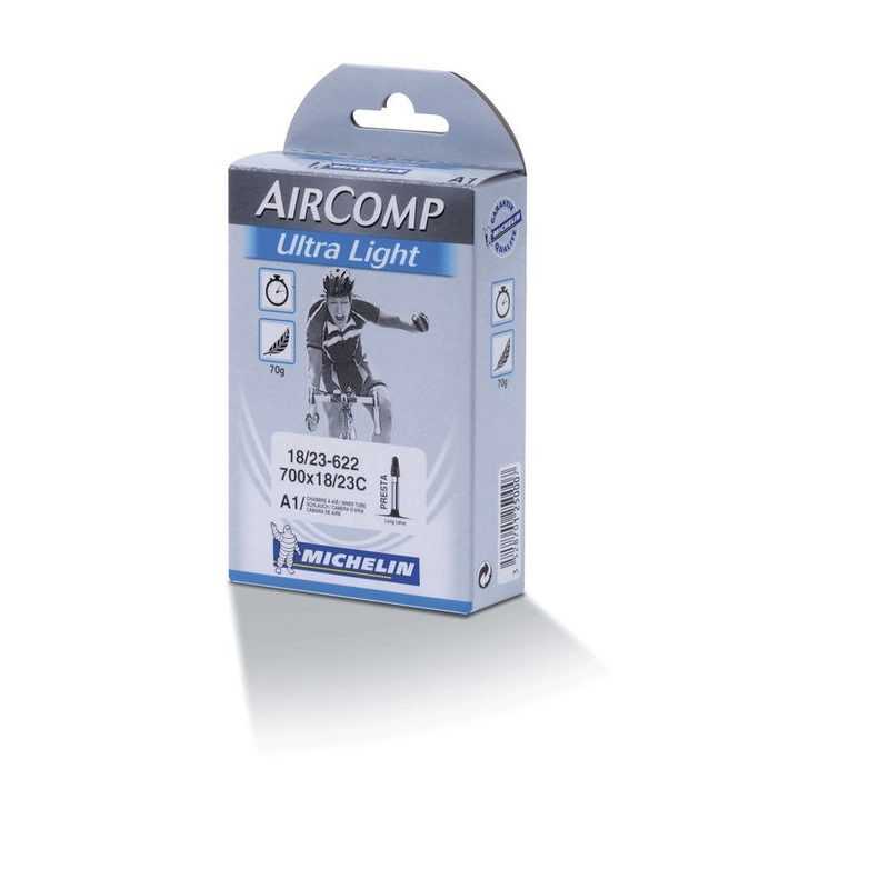 MICHELIN Camara valvula presta fina ultra light 60mm 700x18-23c 31240