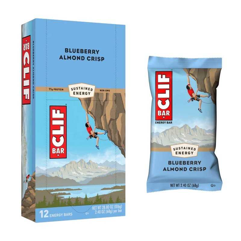 CLIF Box of 12 blueberry flavored energy bars 722252387516