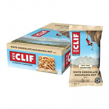CLIF Box of 12 energy bars flavored with white chocolate and macadamia nuts 722252387585