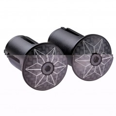 SUPACAZ Juego tapones contrapesos bicicleta STAR PLUGZ LASER CARBON ANODIZED 660902387052