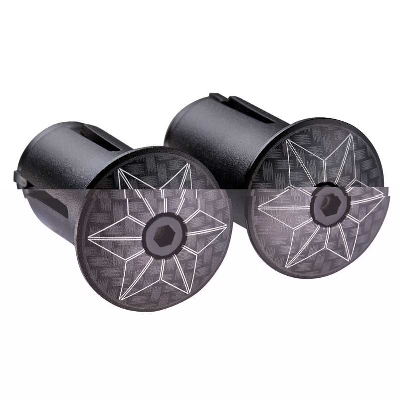 SUPACAZ Juego tapones contrapesos bicicleta STAR PLUGZ LASER CARBON ANODIZED 660902387052