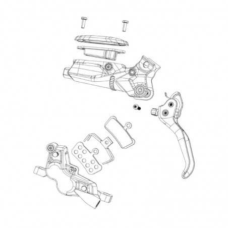 SRAM 4-piston carbon disc brake lever replacement kit LEVEL ULTIMATE STEALTH C1 107835