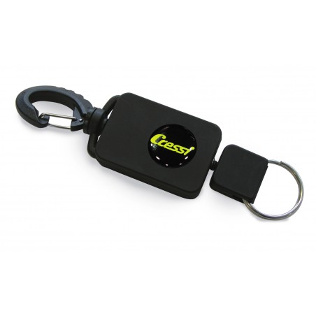 retractor automático de accesorios de buceo cressi - mosquetón y cabo de acero retráctil para mayor seguridad