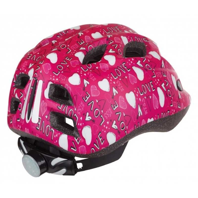 POLISPORT Casco bicicleta ciclismo niño infantil con luz LOVE LED 52/56 CM 1113999