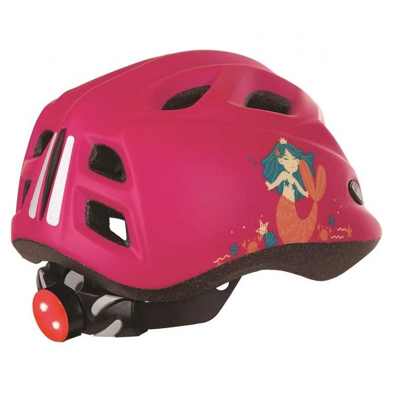 POLISPORT Casco bicicleta ciclismo niño infantil con luz MERMAID LED 45/52 CM 1113996