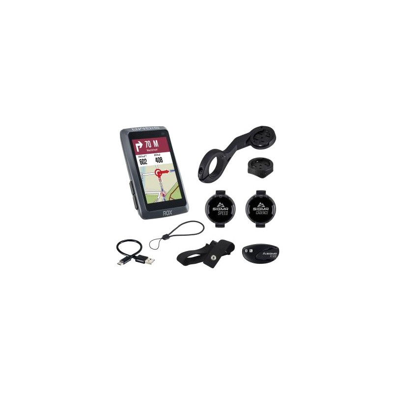 SIGMA Cuentakilometros bicicleta con set de accesorios completo GPS ROX 12.1 EVO GREY 61354
