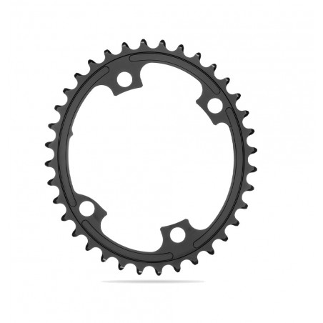 ABSOLUTE BLACK Oval plate 4 asymmetrical aluminum arms 36T 110 BCD SHIMANO 9100/8000 5110846003235