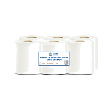 bobina de papel multiusos extra gofrado 815gr (6 u)