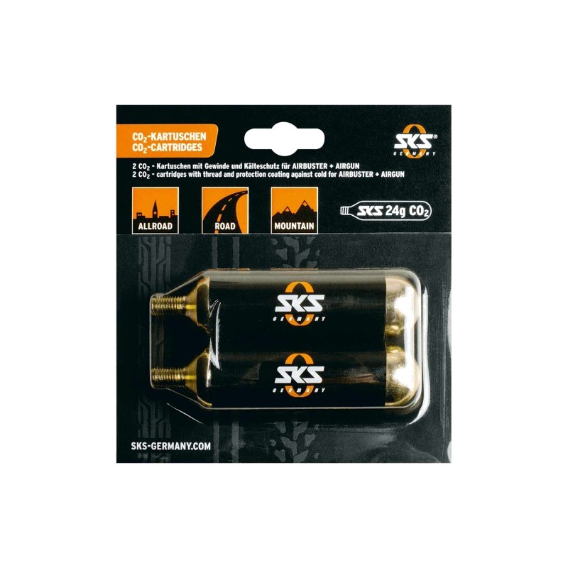 SKS Bottle cartridge with thread 16G SET FOR AIRBUSTER THREADED 2 PCS CO2 4002556636821
