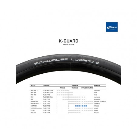 SCHWALBE Tire for bicycle LUGANO II K-GUARD 700X25C B/B-SK 4026495863391