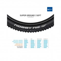SCHWALBE Cubierta neumatico para bicicleta NOBBY NIC EVO SUPER GROUND TLE 29X2.40 B/B-SK 4026495901239