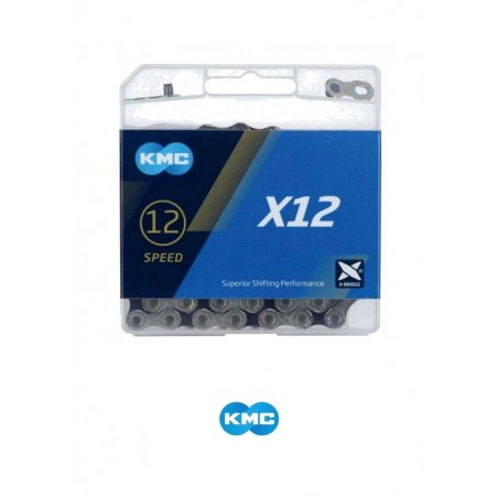 KMC Cadena para bicicleta X-12 12V 126 LINKS 234 G SILVER/BLACK 4715575897486