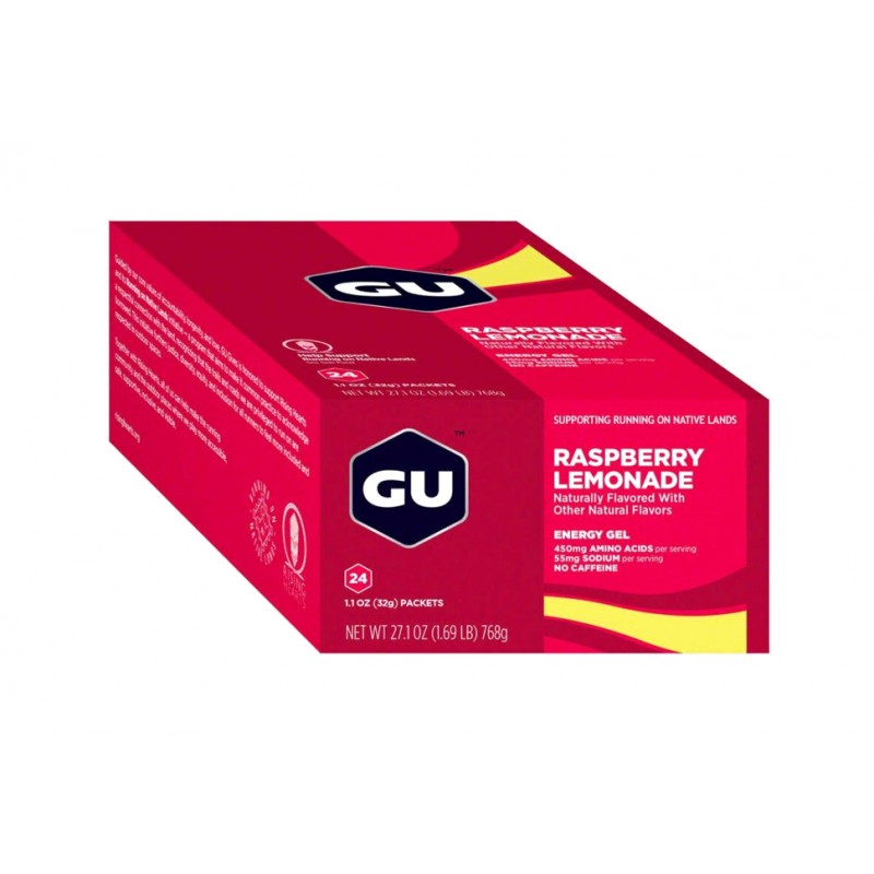 GU Raspberry lemonade flavor energy gel 24 U 769493104656