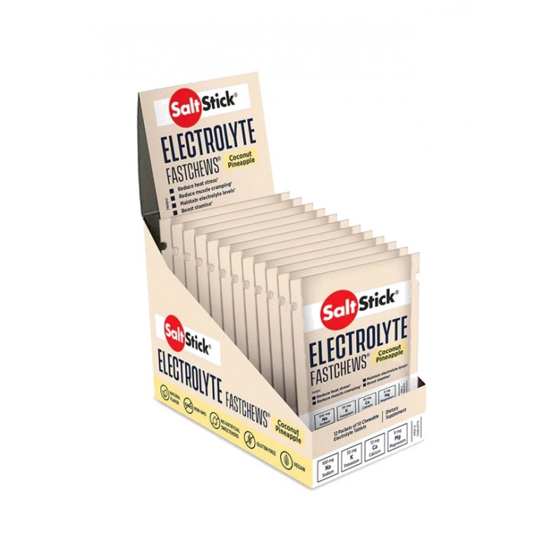 SALTSTICK Pastillas energéticas de rápida acción sabor coco y piña COCONUT PINEAPPLE 12X10U 793888972933