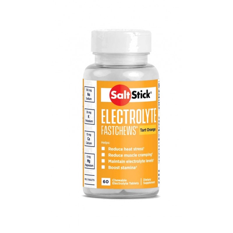SALTSTICK Pastillas energéticas de rápida acción sabor naranja FASTCHEWS 60U 793888979338