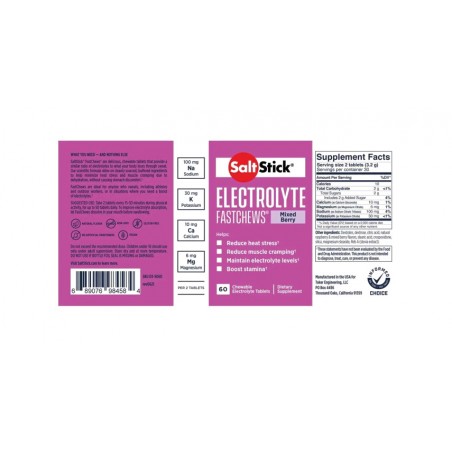 SALTSTICK Pastillas energéticas de rápida acción sabor frutos mixtos MIXED BERRY 60U 793888979536