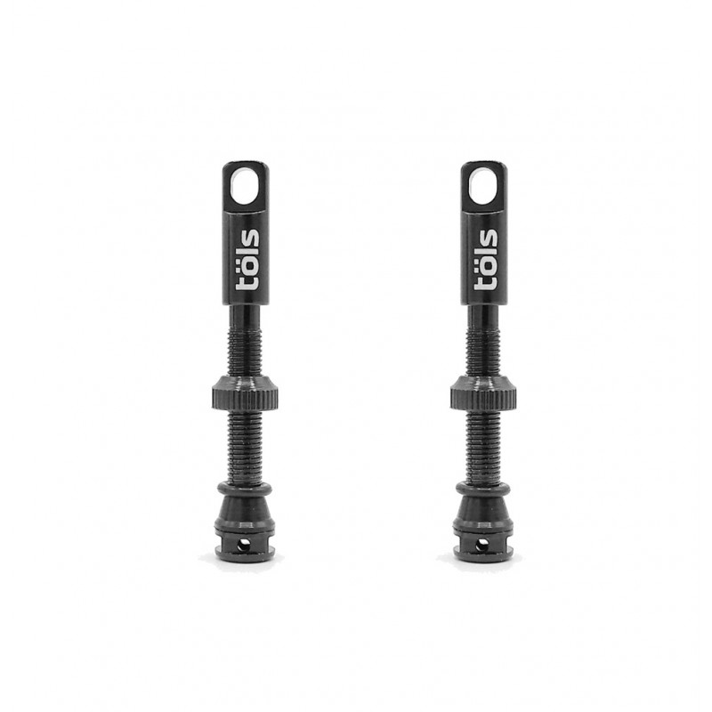 TÖLS Líquido antipinchazos para tubeless con kit de válvulas presta aluminio color negro mate 44MM BLACK 8436577118183