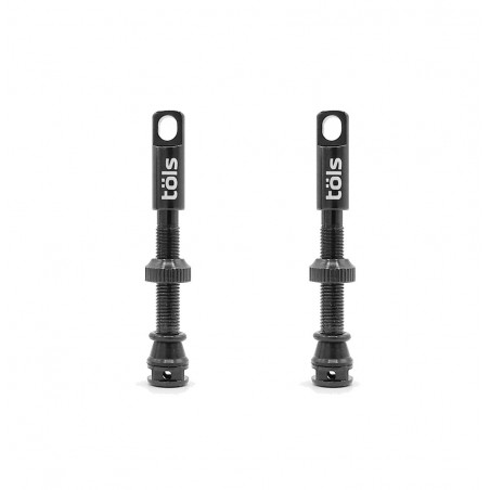 TÖLS Líquido antipinchazos para tubeless con kit de válvulas presta aluminio color negro mate 44MM BLACK 8436577118183