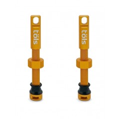TÖLS Líquido antipinchazos para tubeless con kit de válvulas presta aluminio color dorado mate 44MM GOLD 8436577118190