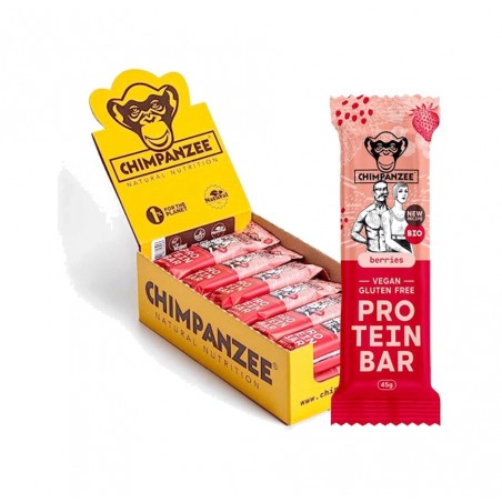 CHIMPANZEE Barra de proteína orgánica 45G X 20U VEGETARIAN / GLUTEN FREE BERRIES 8594157875083