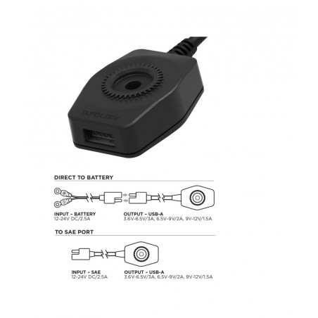 QUAD LOCK Cargador para motocicleta MOTORCYCLE USB CHARGER 9348943003261