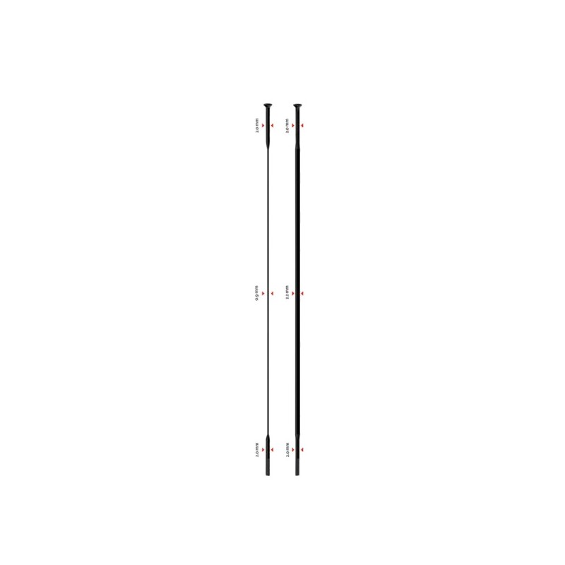 SAPIM Radio rueda bicicleta sin cabecilla 246 MM CX-RAY STRAIGHT PULL RASACXST246NG