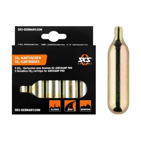 SKS Threadless cylinder cartridge 16G SET FOR AIRCHAMP NON-THREADED 5 PCS CO2 4002556121440