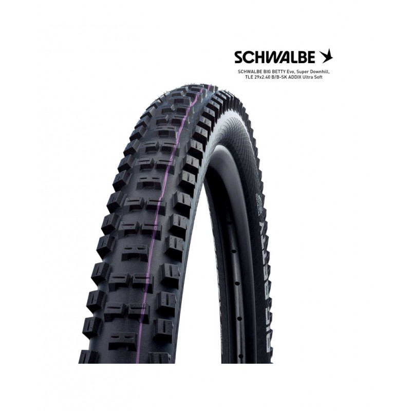 SCHWALBE Cubierta neumático para bicicleta de descenso BIG BETTY EVO SUPER DOWNHILL ADDIX ULTRA SOFT 29X2.40 B/B-SK 402649588063