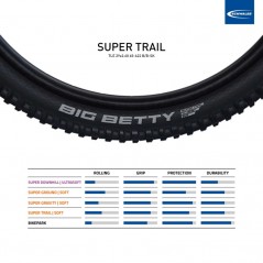 SCHWALBE Cubierta neumatico para bicicleta BIG BETTY EVO SUPER TRAIL TLE 29X2.60 B/B-SK 4026495880930