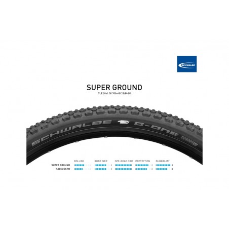 SCHWALBE Cubierta neumatico para bicicleta G-ONE ULTRABITE EVO SUPER GROUND TLE 28X1.50 700X40C B/B-SK 4026495887069
