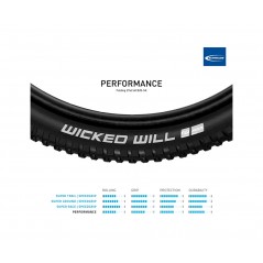 SCHWALBE Cubierta neumático plegable para bicicleta de montaña WICKED WILL PERF FOLDING 29X2.60 B/B-SK 4026495901154
