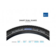 SCHWALBE Bicycle tire cover with anti-puncture protection 28X1.75 B/B-SK+RT DE TOURING SMART DUALGUARD 4026495905213