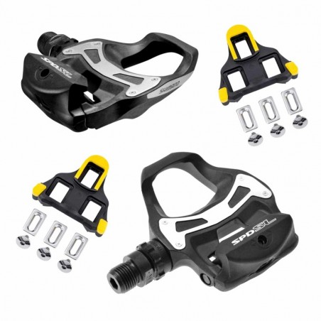SHIMANO Pedales para bicicleta de carretera con calas R550 SPD-SL + SM-SH11 4524667226321