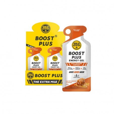 GOLD NUTRITION Watermelon flavor energy gel with salted caramel BOOST PLUS - 16 X 40 G 16U 5601607076945