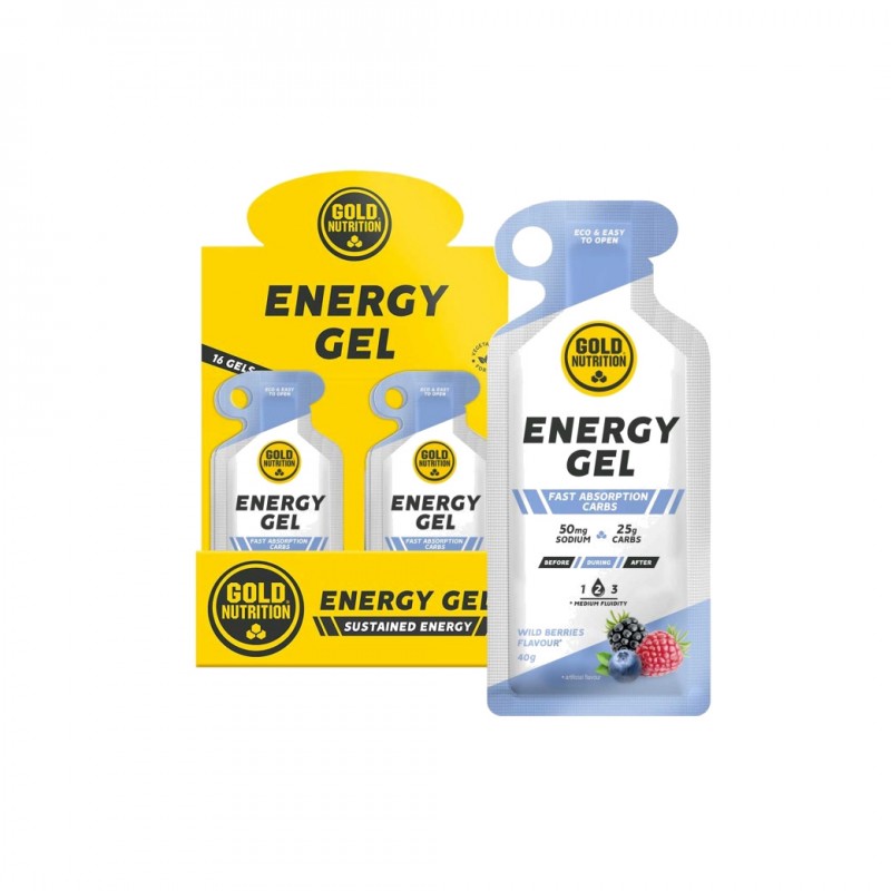 GOLD NUTRITION Wild fruit flavor gel energy drink 16 X 40 G 16U BERRIES 5601607077669