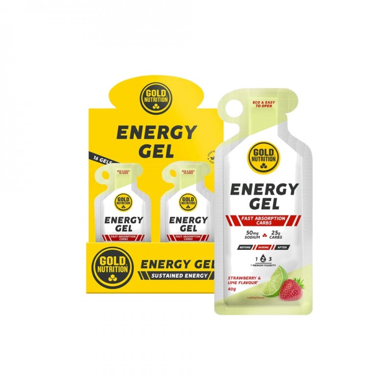 GOLD NUTRITION Strawberry flavor gel energy drink 16 X 40 G 16U 5601607077676