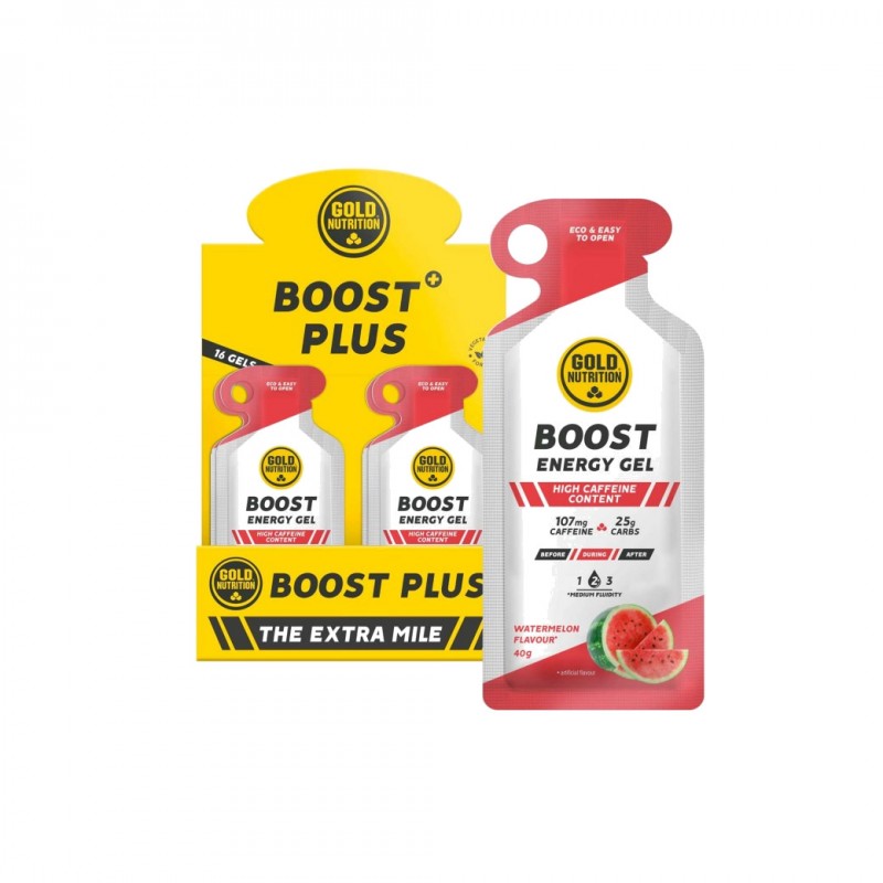 GOLD NUTRITION Watermelon flavor energy gel BOOST PLUS - 16 X 40 G 16U 5601607077898