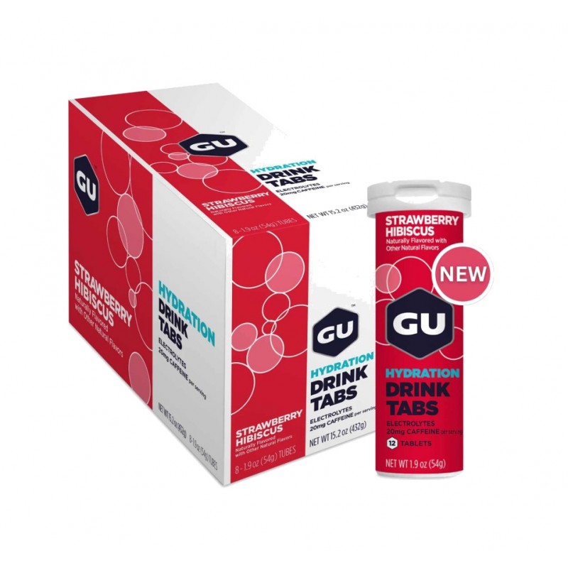 GU Tabletas de hidratación sabor fresa hibisco HYDRATION TABS STRAWBERRY HIBISCUS 8 U 769493104670