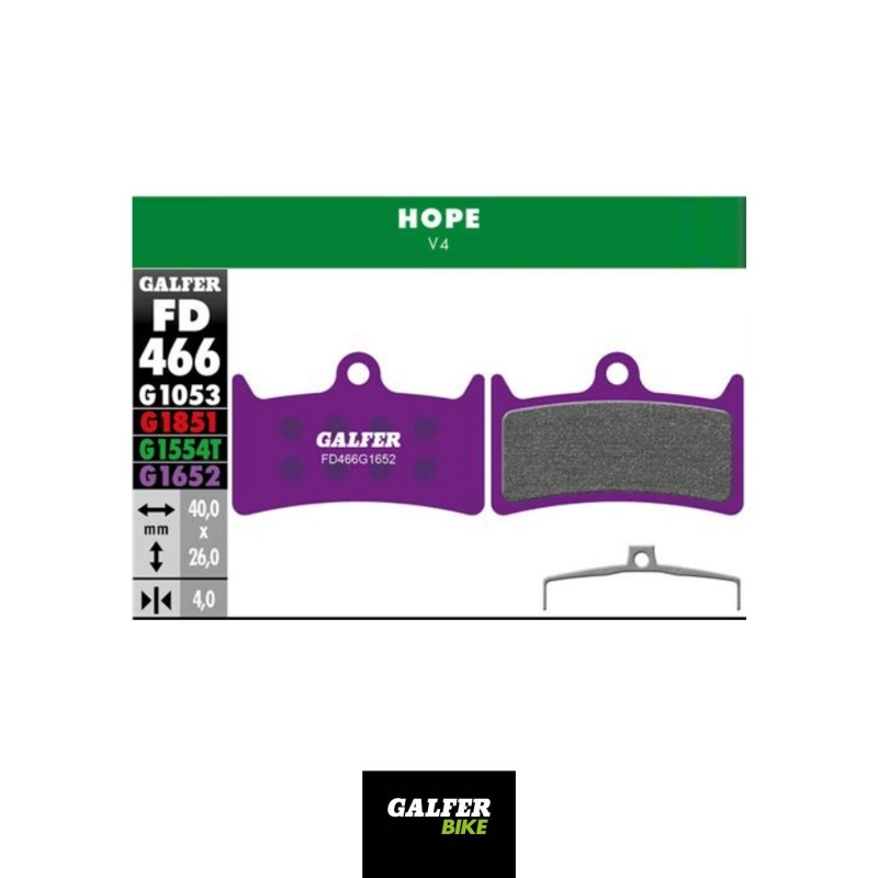 GALFER Pastillas de freno para bicicleta disco E-BIKE HOPE V4 - FD466G G1652 8400170102542