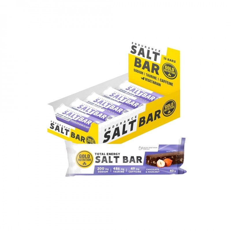 GOLD NUTRITION Salty energy bar with chocolate and hazelnuts ENDURANCE SALT - 15U X 40 G 5601607076402
