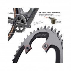 PRAXIS Plato para transmisión de bicicleta e-bike carretera 110BCD THREADED 46T 850033390537