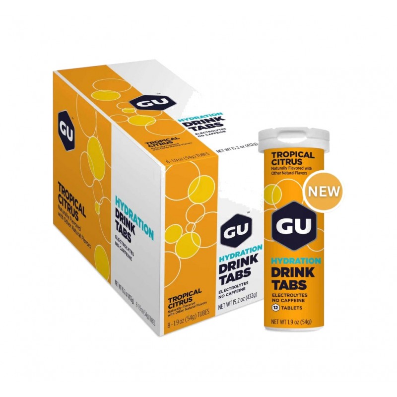 GU Tropical citrus flavor hydration tablets TABS 8 U 769493104694