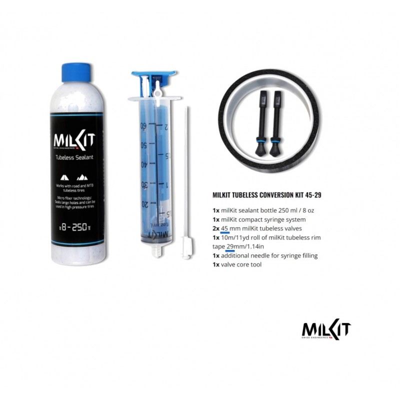 MILKIT Kit de conversión para tubelizar ruedas CONVERSION 29 45 TUBELESS 7640174460410