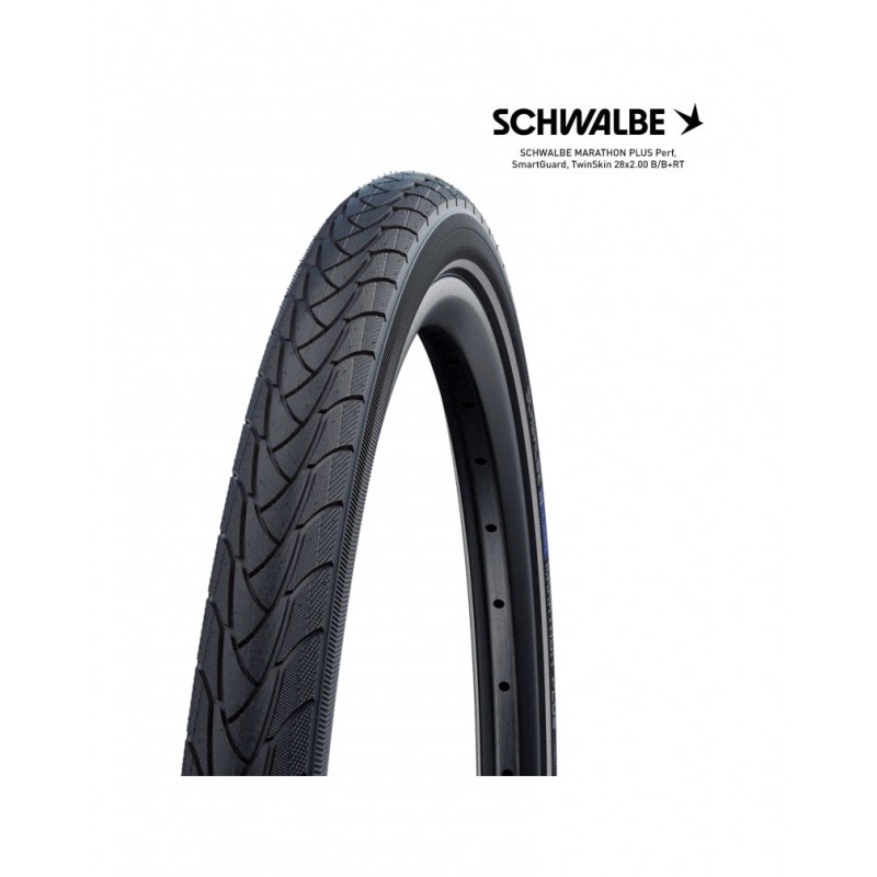 SCHWALBE Cubierta neumatico bicicleta MARATHON PLUS PERF, SMARTGUARD, TWINSKIN 28" 28X2.00 B/B+RT 4026495892025