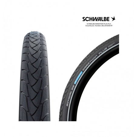 SCHWALBE Tire bicycle MARATHON PLUS PERF, SMARTGUARD, TWINSKIN 28" 28X2.00 B/B+RT 4026495892025