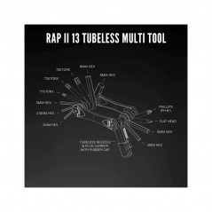 LEZYNE Multitool 13 functions RAP II TUBELESS 4710582544217