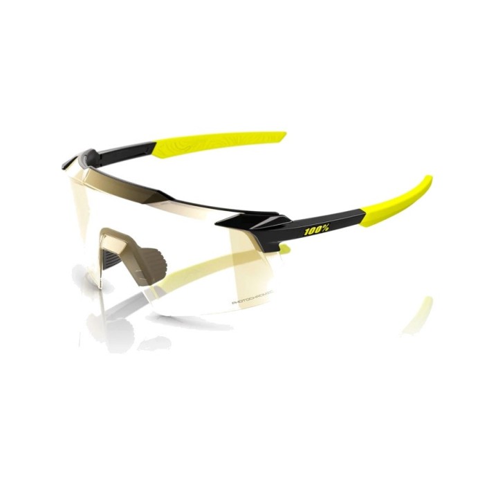 100% BICYCLE GLASSES FOR CYCLING SPORTS AEROCRAFT GLOSS METALLIC BLACK GOLD MIRROR PHOTOCHROMIC 196261017731